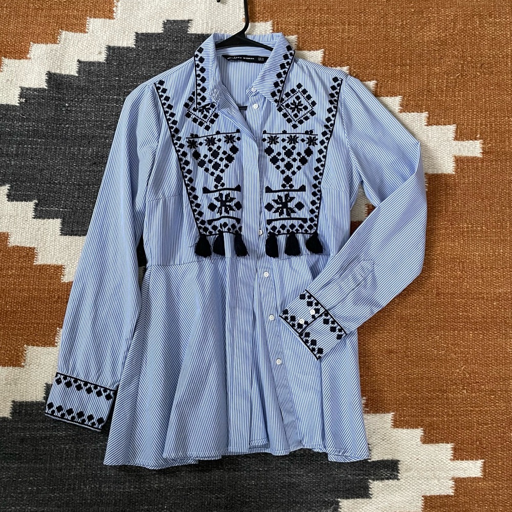 Zara Women Blue Blouse